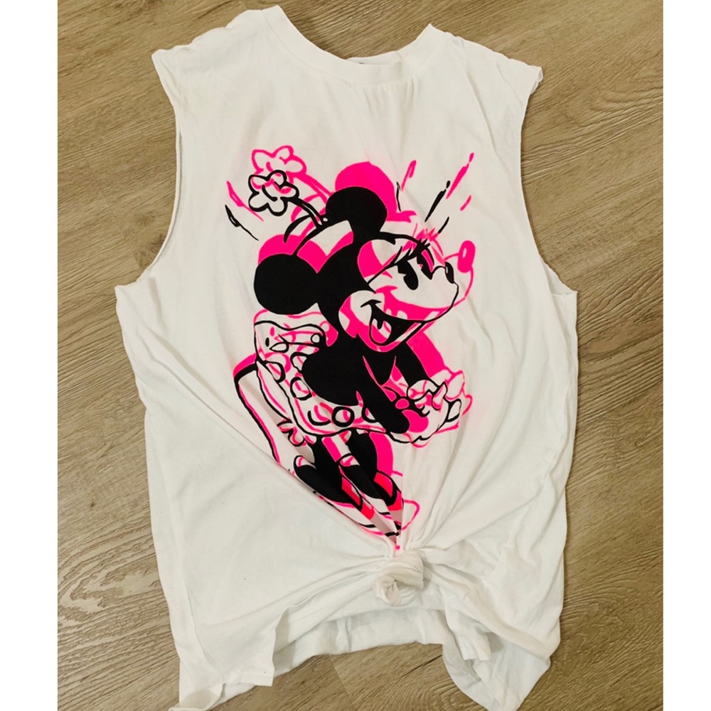 Neon minnie mouse top